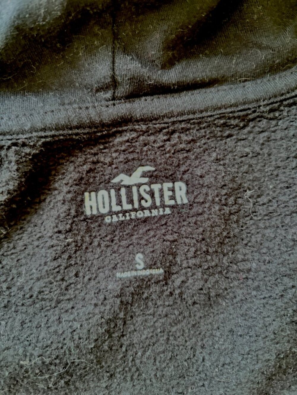 Hollister Cropped Zip Up Hoodie. Black Size Small Excellent Condition - Picture 4 of 5